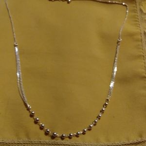 NWT-STERLING BEADED ADJ. NECKLACE 16/20".